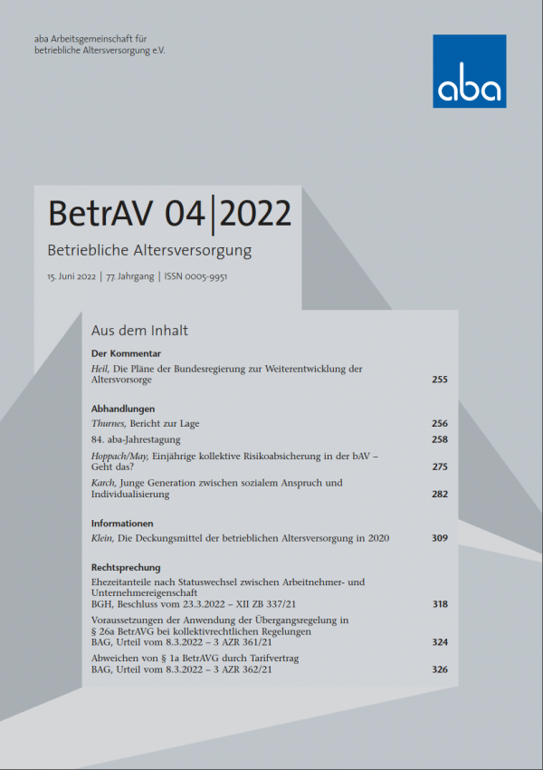 BetrAV-Ausgabe 4/2022 erschienen